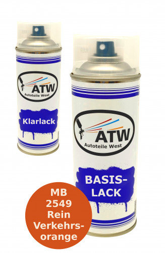 Autolack für MB 2549 Rein Verkehrsorange +400ml Klarlack Set